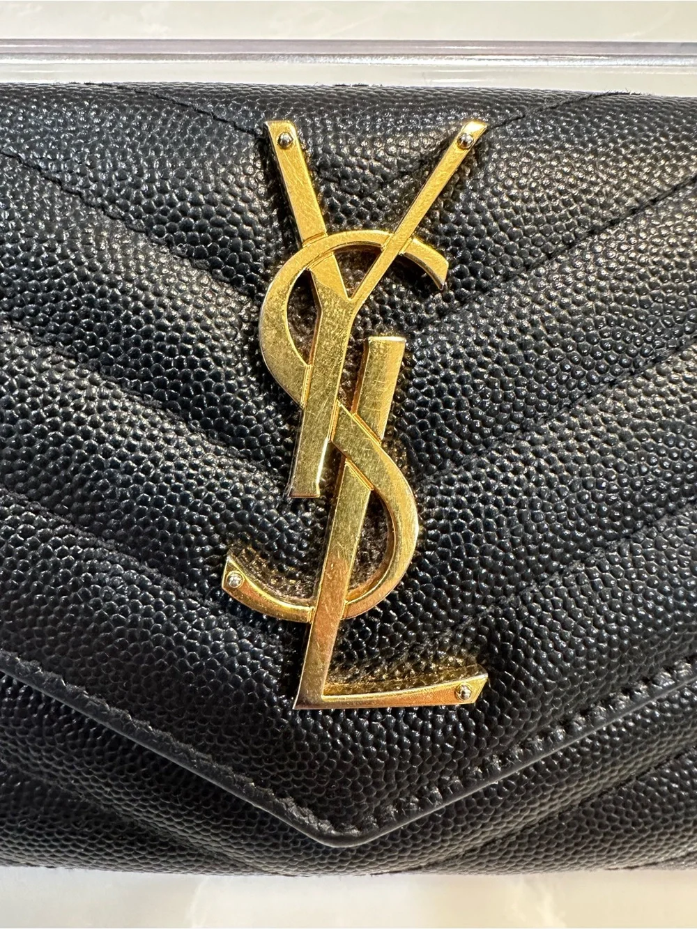 SAINT LAURENT CASSANDRE YSL MONOGRAM LARGE FLAP WALLET